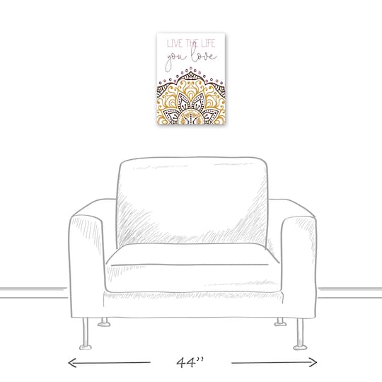 Live The Life You Love Yellow 12" x 16" Canvas Wall Art